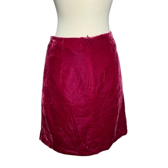 Anthropologie Connie Velvet Raspberry Skirt - Picture 3 of 6